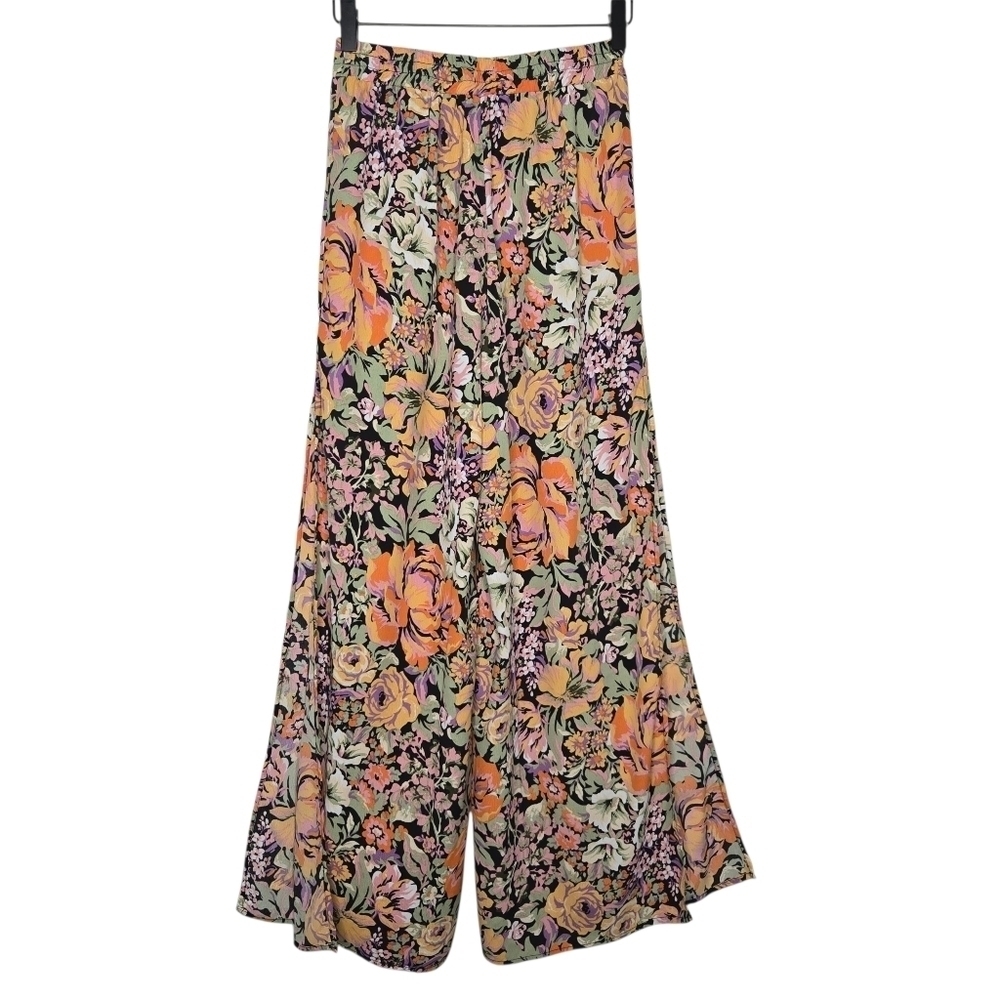 Lulus Womens Floral Print Capture The Blooms Wide Leg Slit Palazzo Pants XS - Picture 3 of 12